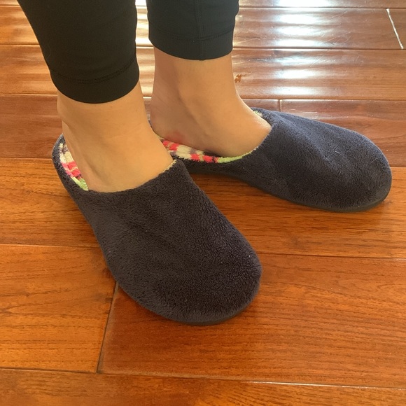 Dearfoams Signature Blue Chenille memory foam Women’s Slipper Bundle Size 9/10 - Picture 5 of 15